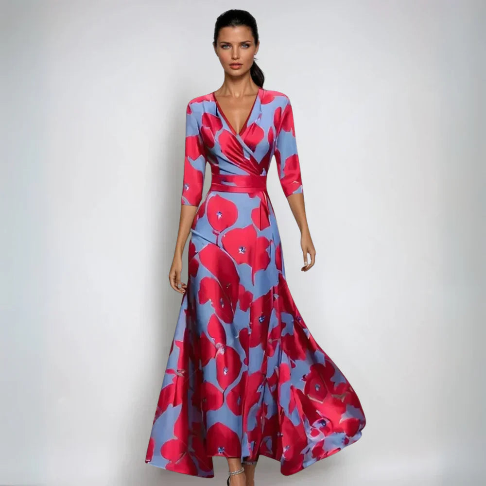 Emily | Rochie Florală Stilată în Stil Drapat