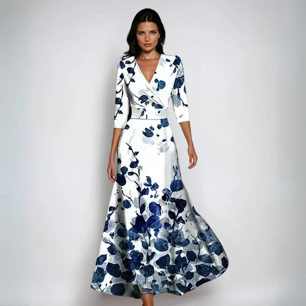 Emily | Rochie Florală Stilată în Stil Drapat