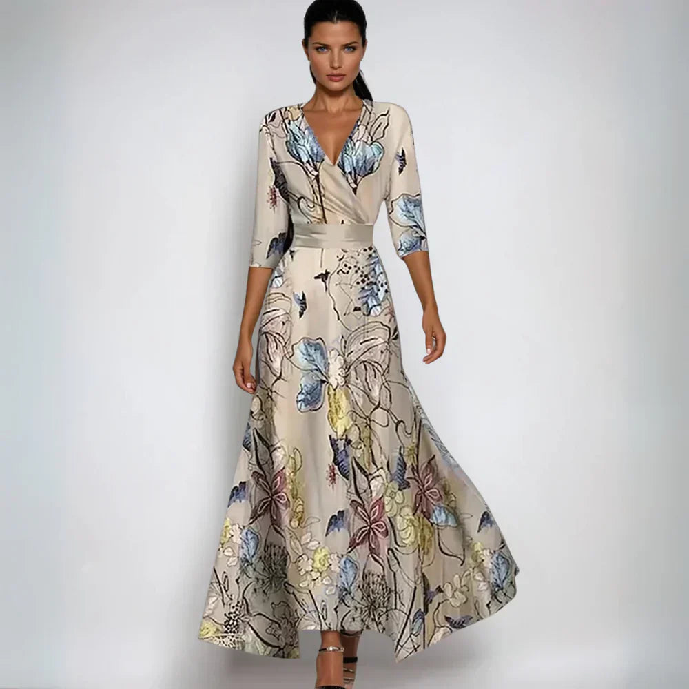Emily | Rochie Florală Stilată în Stil Drapat