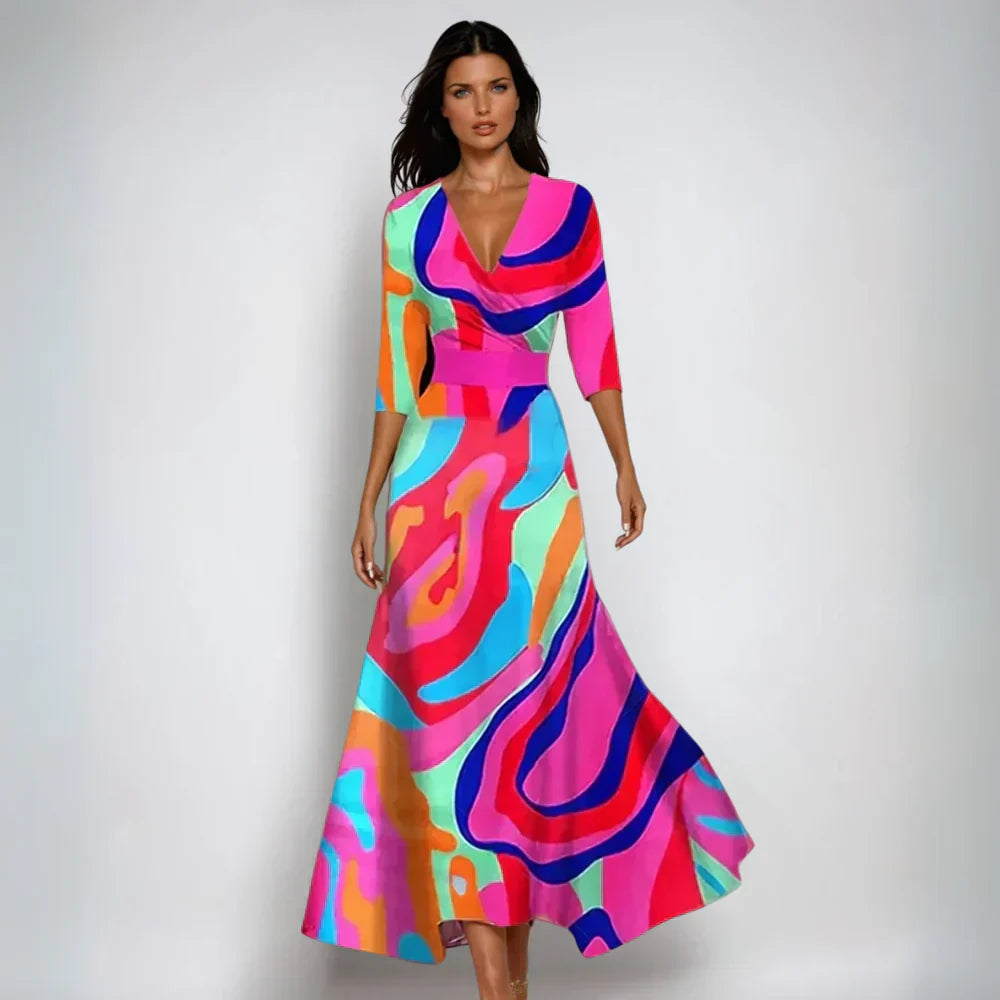 Emily | Rochie Florală Stilată în Stil Drapat