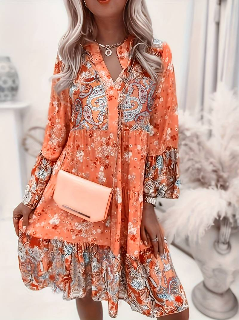 Gabriella | Rochie Boho elegantă cu imprimeu floral