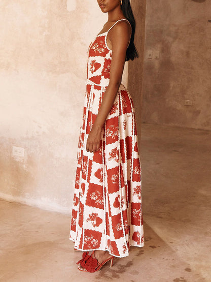 Rochie Maxi Flared cu Imprimare Florală Unică pe Umăr