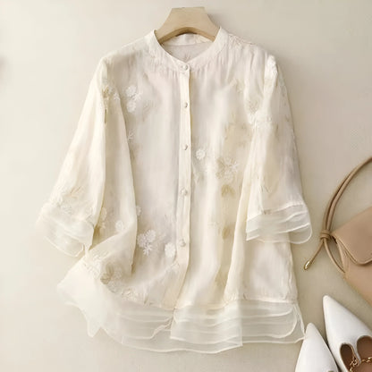 Amoria | Embroidered Cotton Top