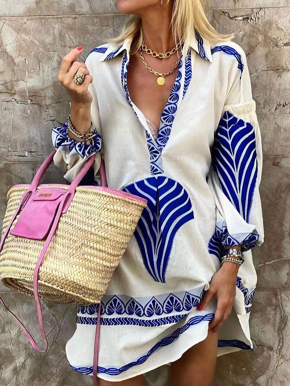 Rochie Mini de Sărbătoare cu Imprimare Unică