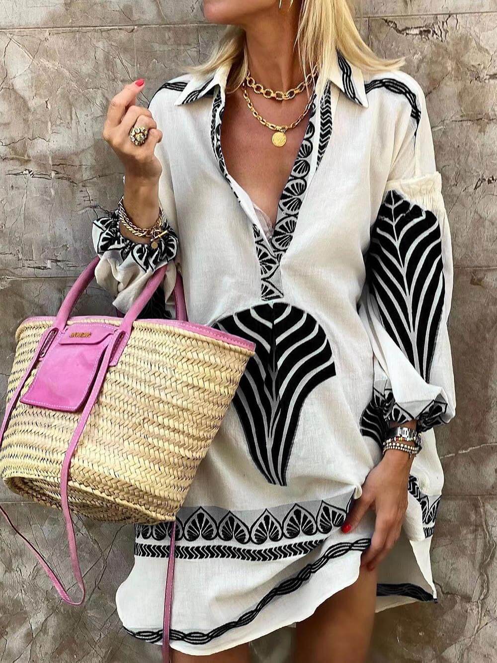 Rochie Mini de Sărbătoare cu Imprimare Unică