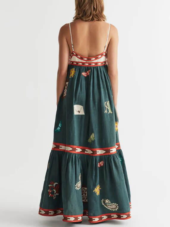 Rochie Midi Unică Printată Distractivă de Vară