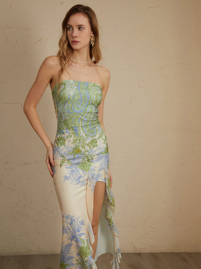 Rochie Midi cu Print Floral Monet