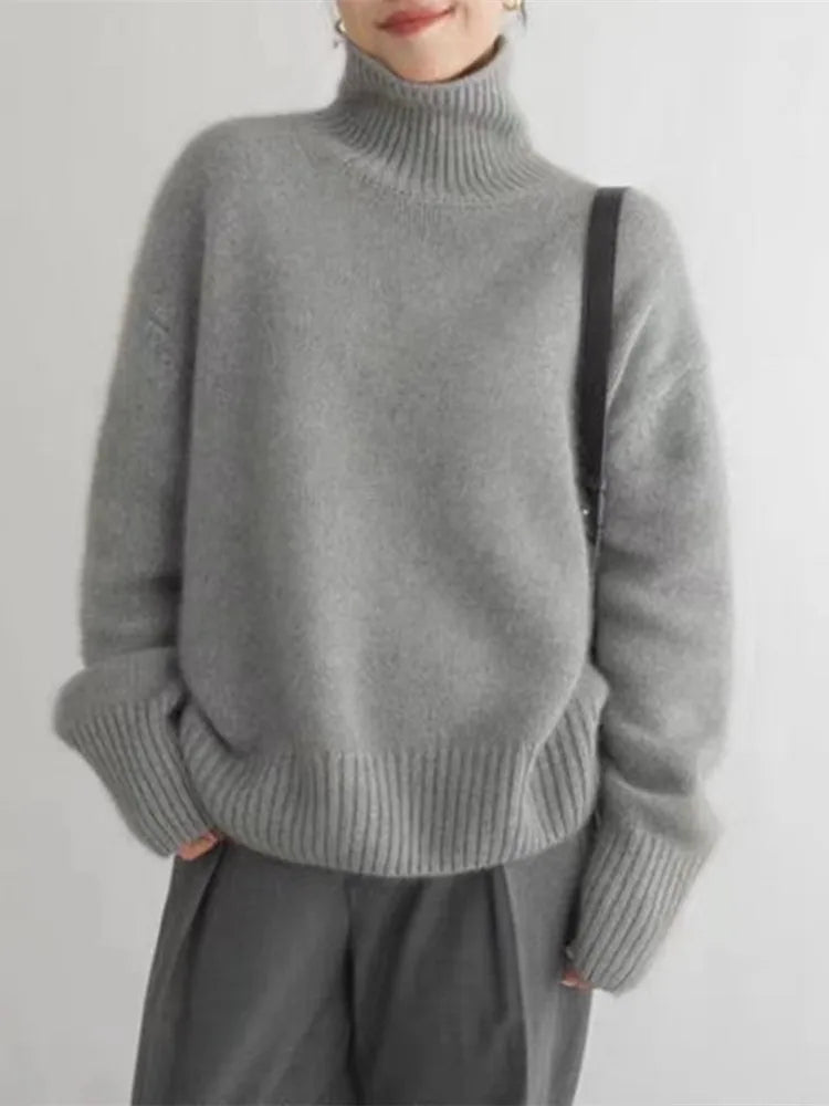 Amoria | Emily Comfortable, Soft Knit Turtleneck Sweater