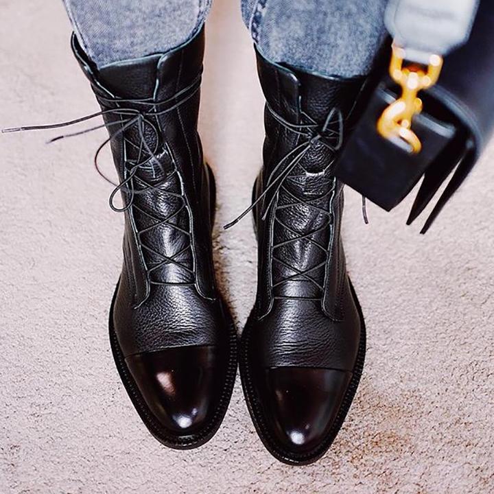 Amoria | Luxe Noir Lace-Up Boots