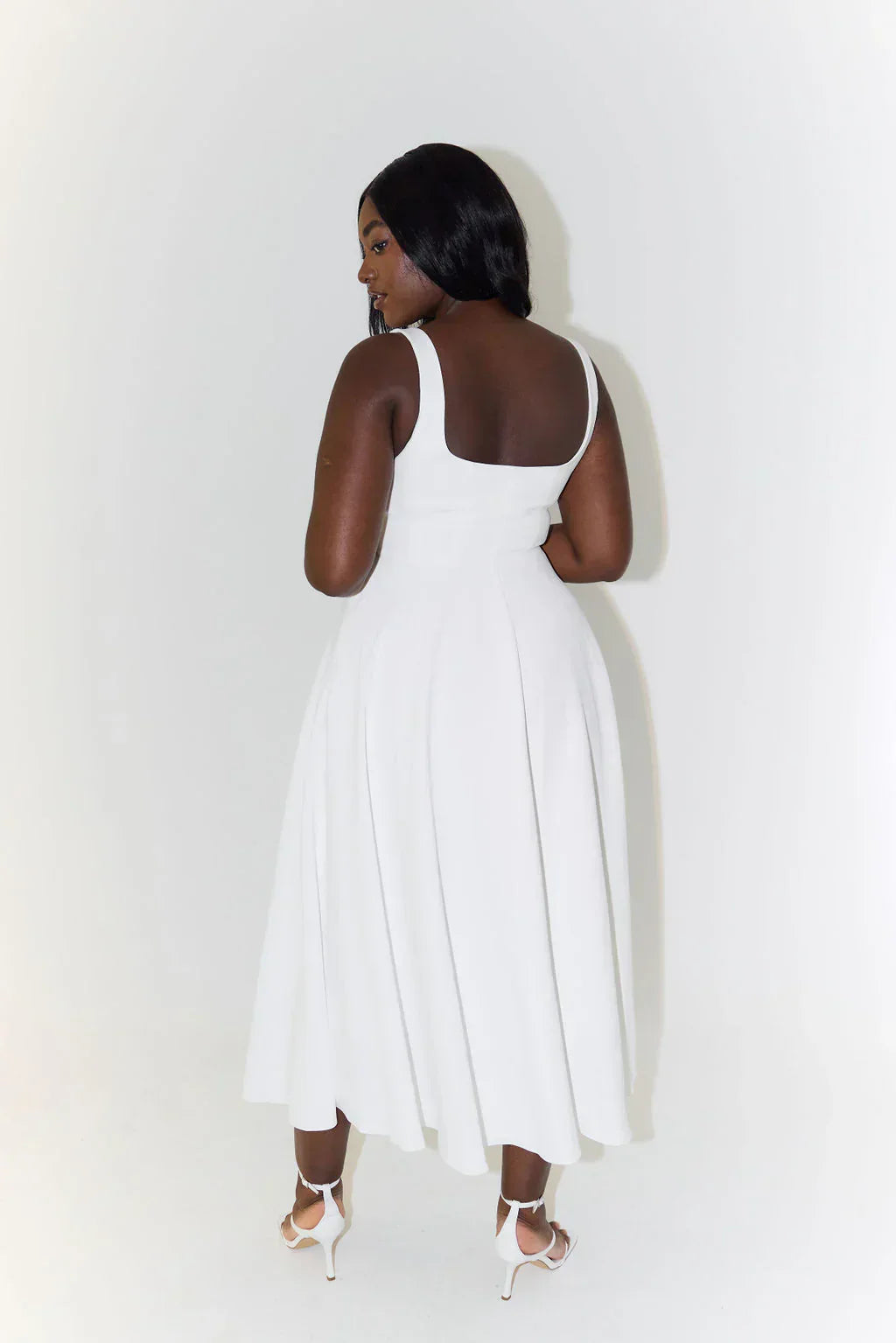 Melanie | Rochie Midi cu Talie Înaltă