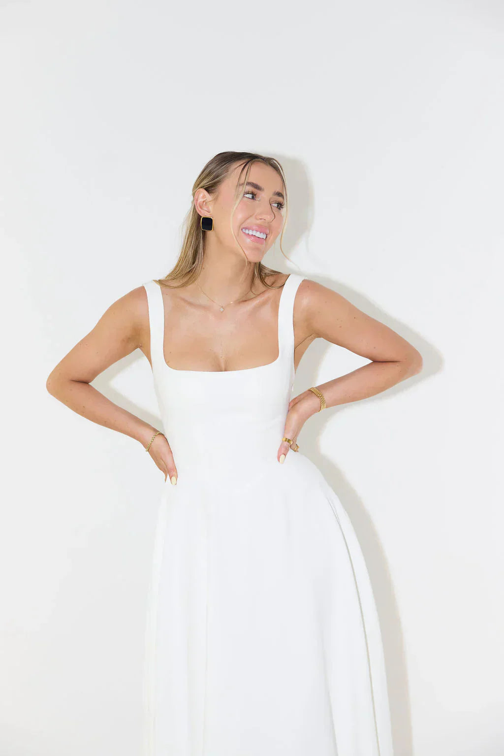 Melanie | Rochie Midi cu Talie Înaltă