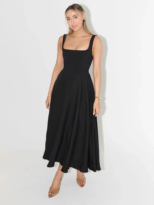 Melanie | Rochie Midi cu Talie Înaltă