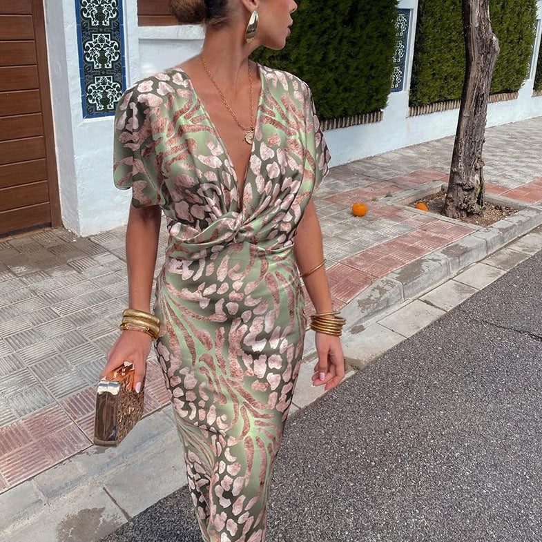 Cecily | Rochie Maxi Luxe din Material Satinat