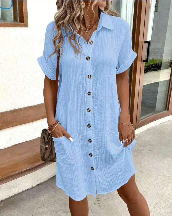 Rochie Polo Celest Elegante (Aproape Epuizată)